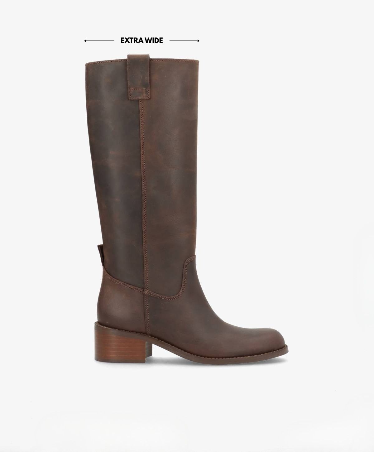 MARTINA LONG WIX - Chokoladebrun læder - Lang støvle Dame