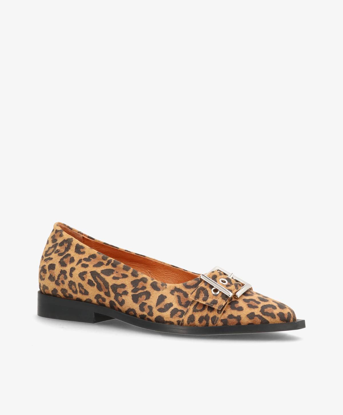 MUST S - Ballerina - Leopard mørkebrun ruskind