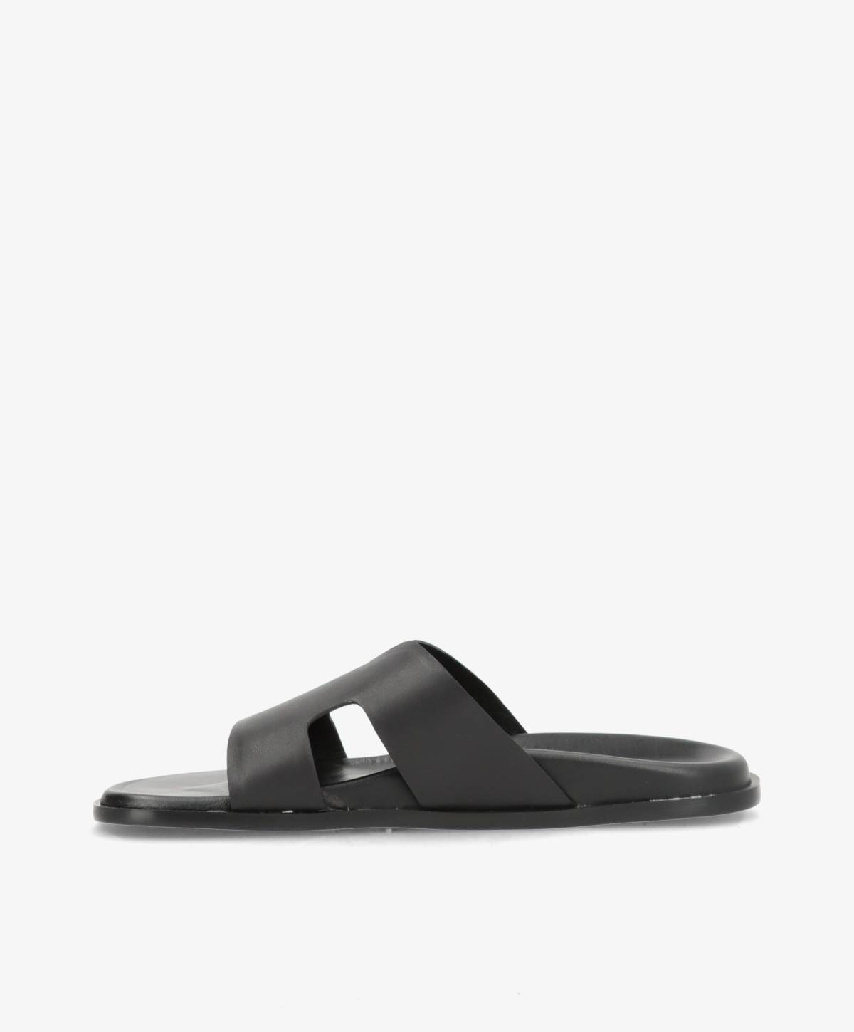 RAE - Sort læder - Flade sandaler Dame