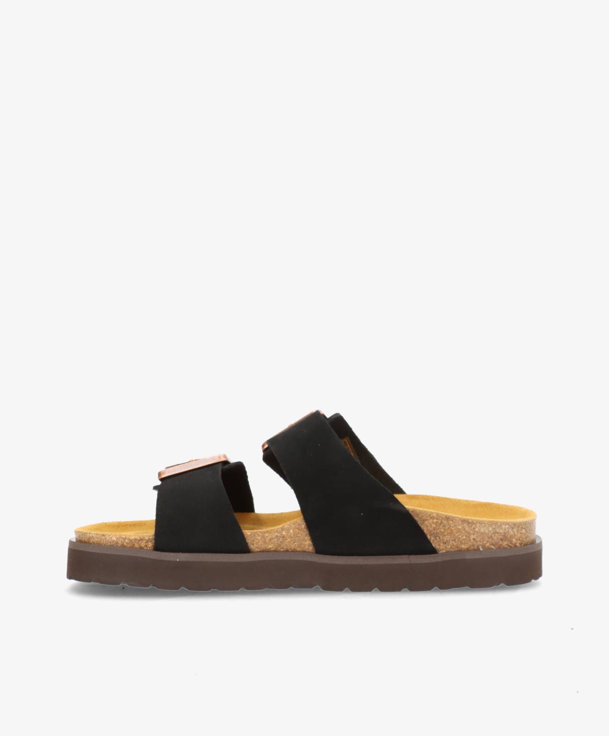 ALEXIA S - Sort ruskind - Sandal Dame