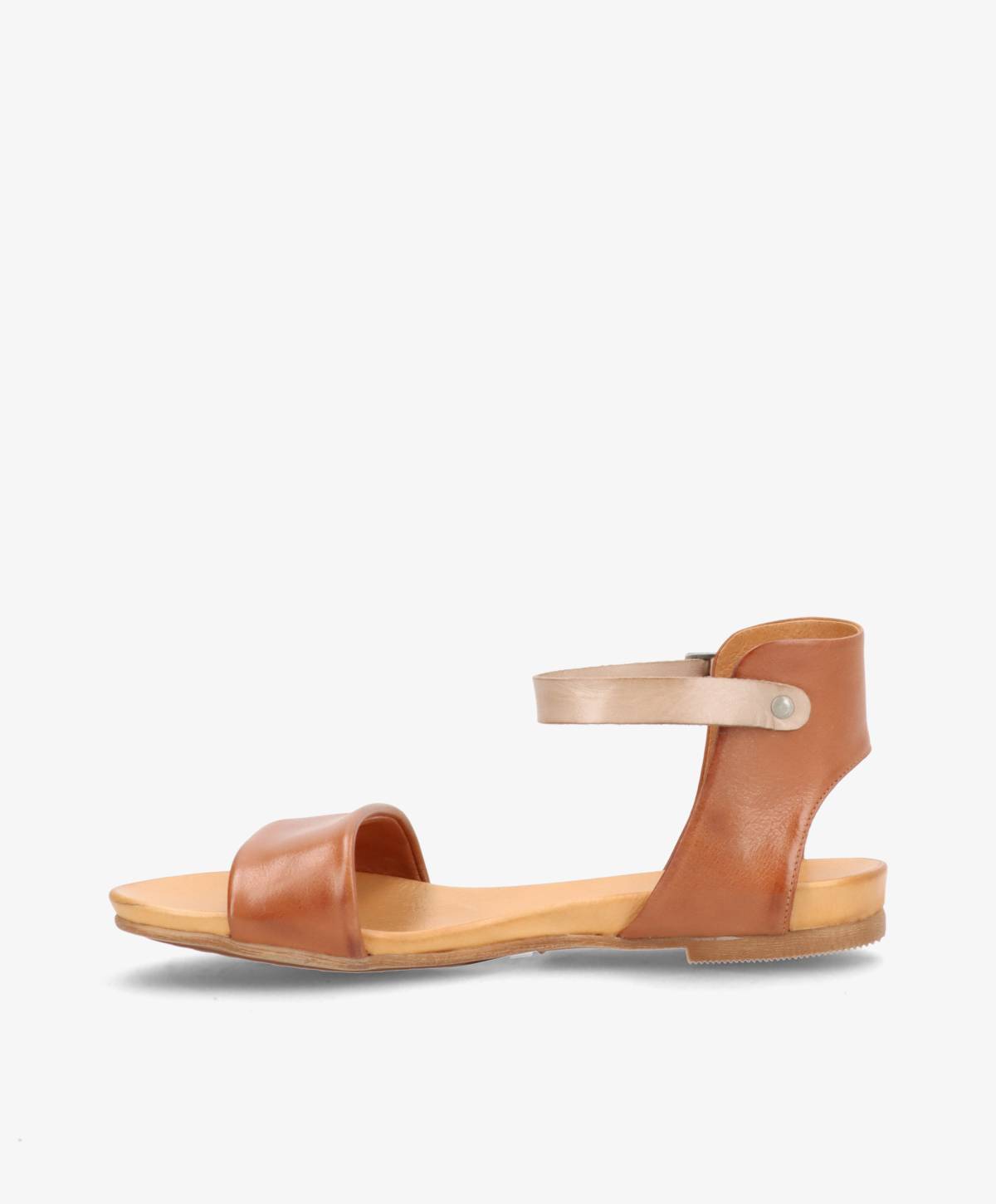 ANNIKA - Brun/taupe læder - Flade sandaler