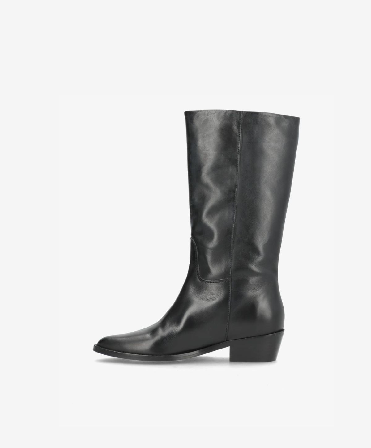 CONFIDENCE - Sort læder - Høj støvle Dame