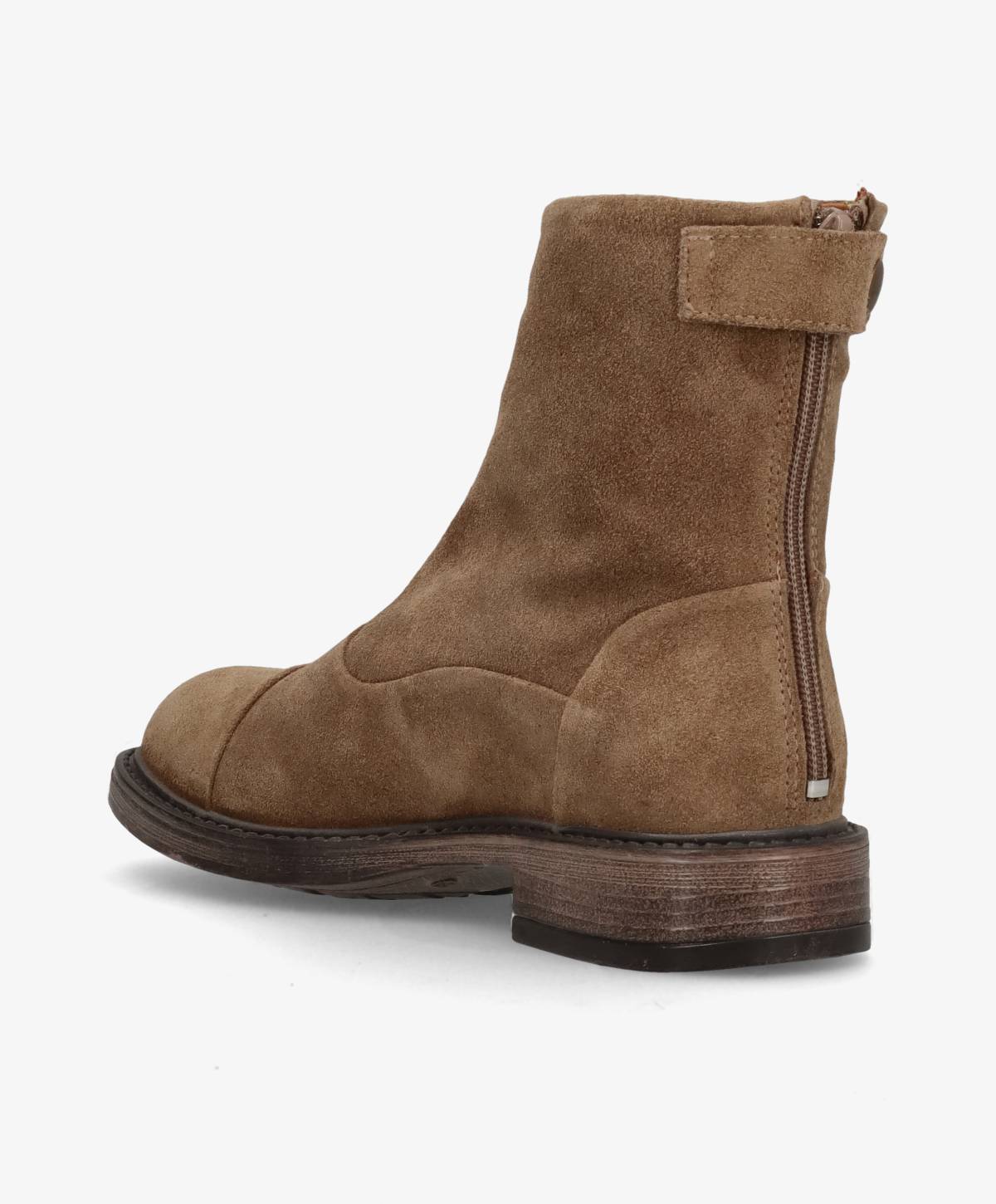 DAHLIA S - Dame Ankelstøvler - Mørk beige ruskind oil