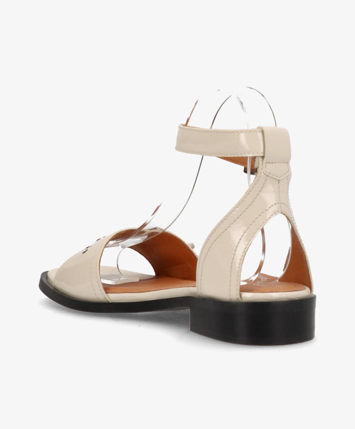 DESIRE P - Beige lak læder - Sandaler med lav hæl Dame