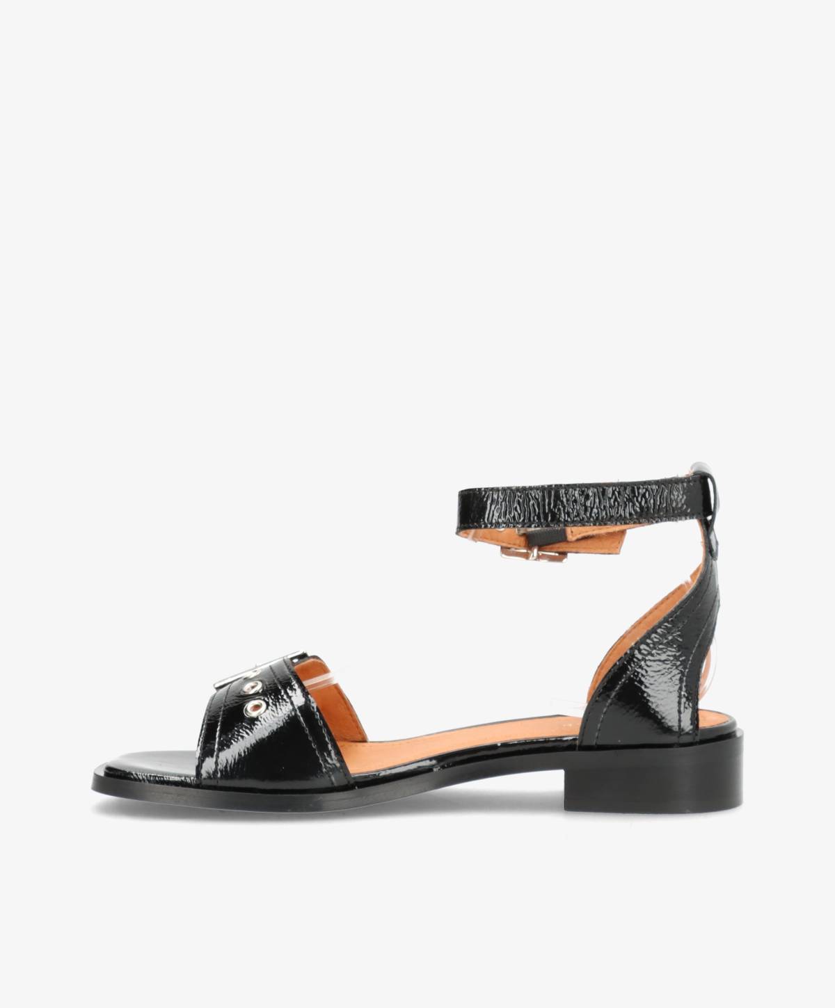 DESIRE P - Sort lak læder - Sandaler med lav hæl Dame