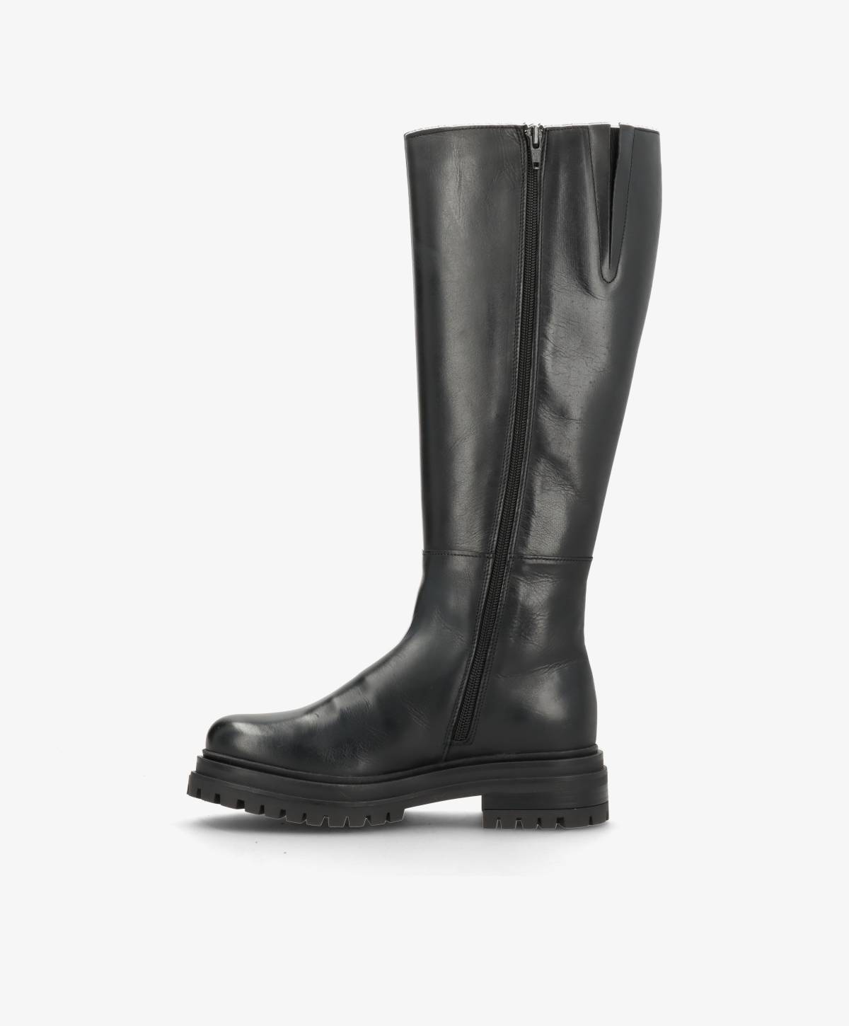 EVEREST - Sort læder - Lange støvler Dame