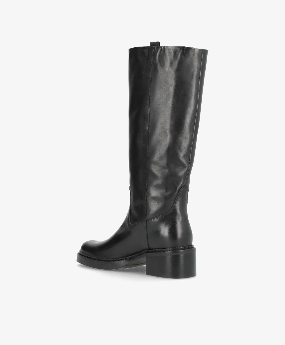 EXPOSED LONG - Sort læder - Lang støvle Dame