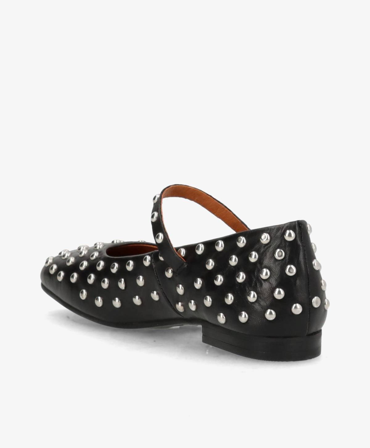 FLEUR - Sort læder - Ballerina med rem