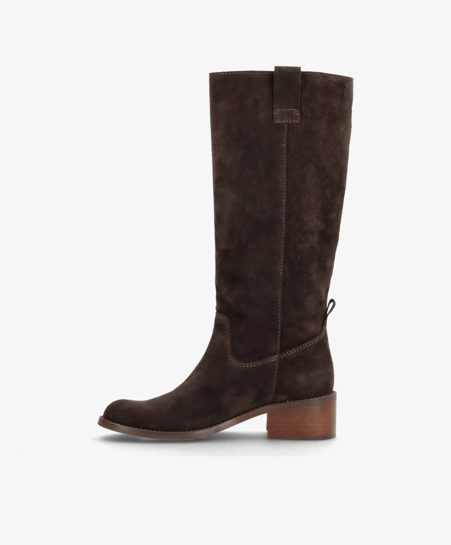 MARTINA LONG S - Mørkebrun ruskind - Lang støvle Dame