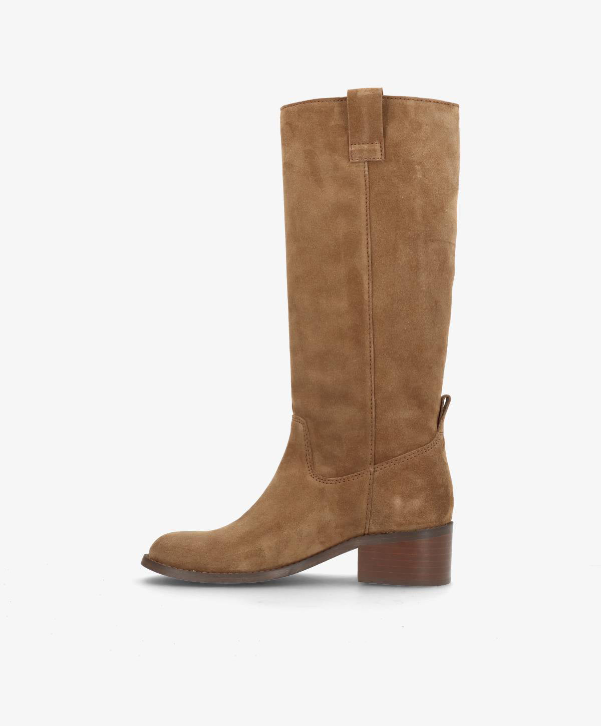 PREORDER - MARTINA LONG S - Nøddebrun ruskind - Lang støvle Dame