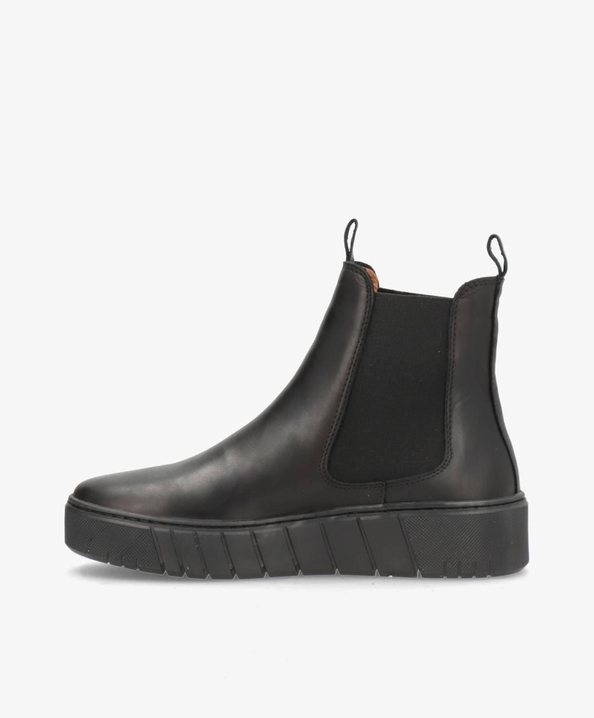 MOOVED BLK - Sort læder - Chelsea støvle Dame