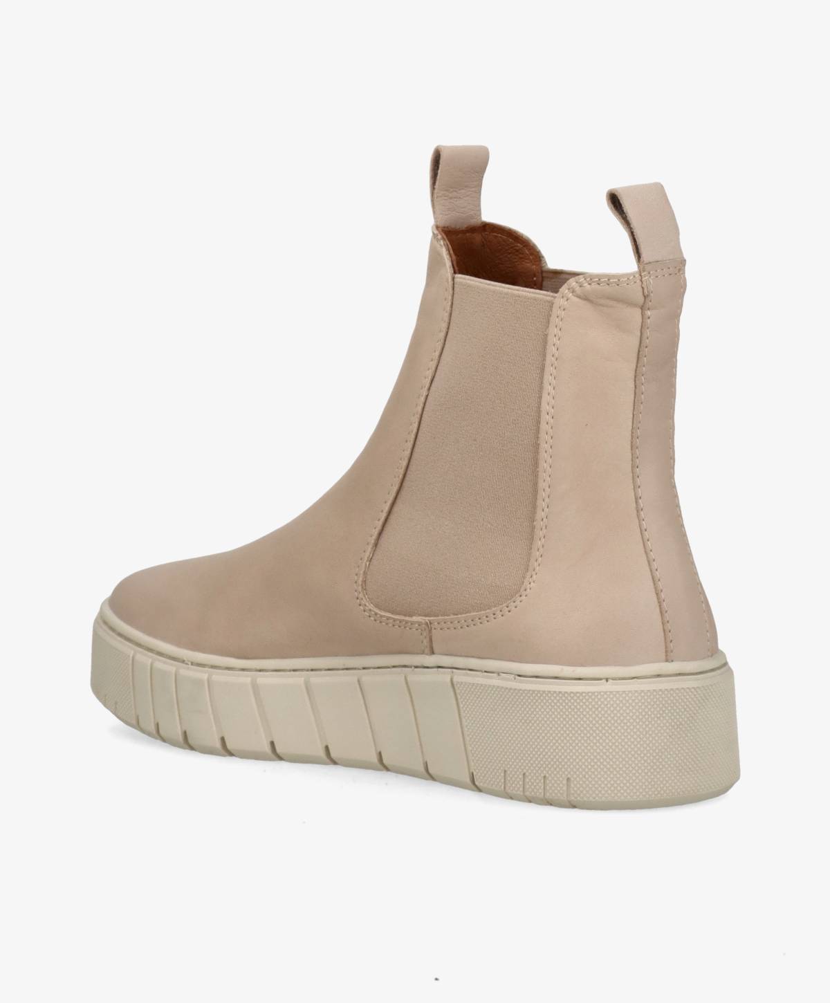 MOOVED - Cream læder - Chelsea støvler Dame