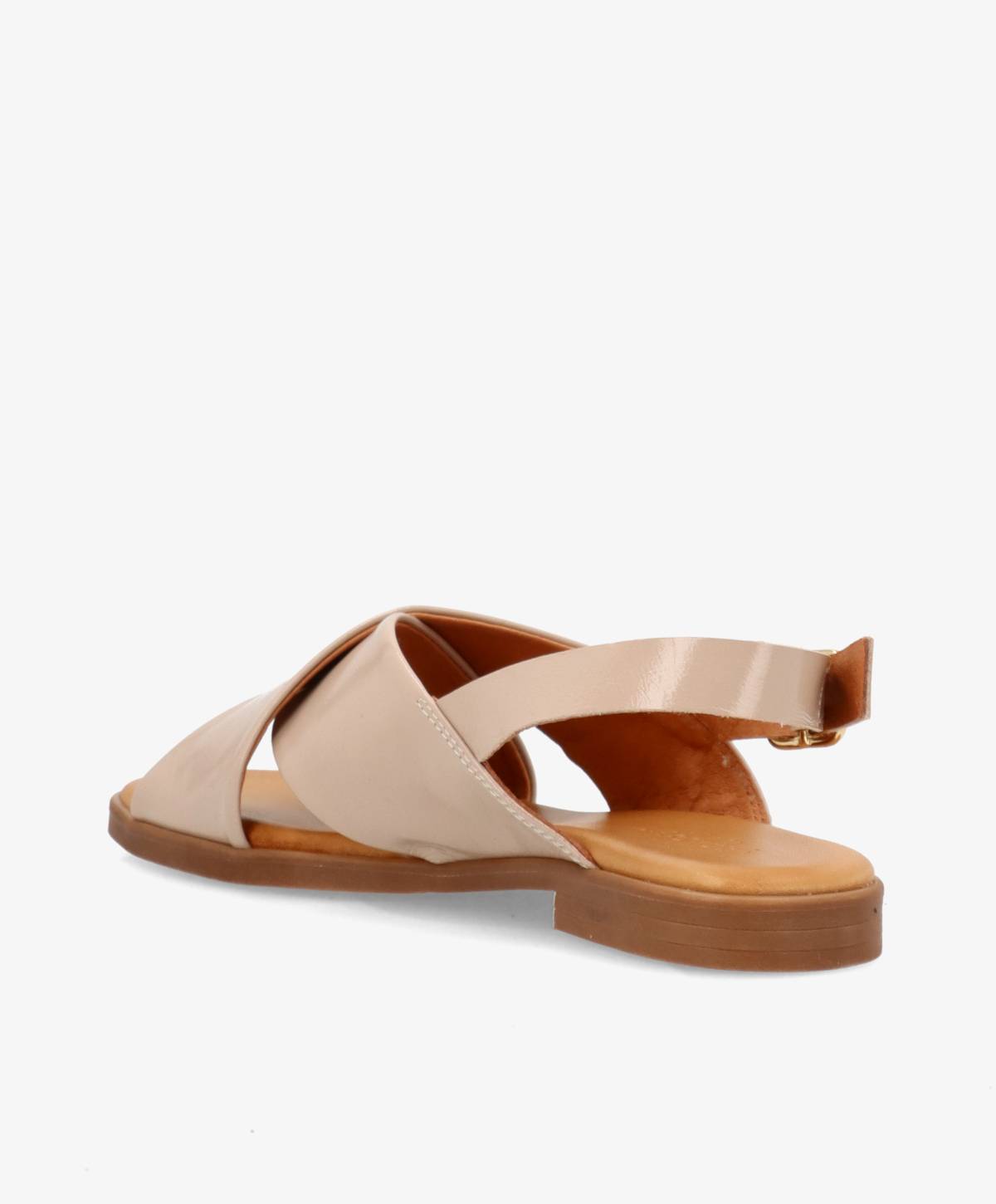 NICOLA P - Beige lak læder - Flade sandaler