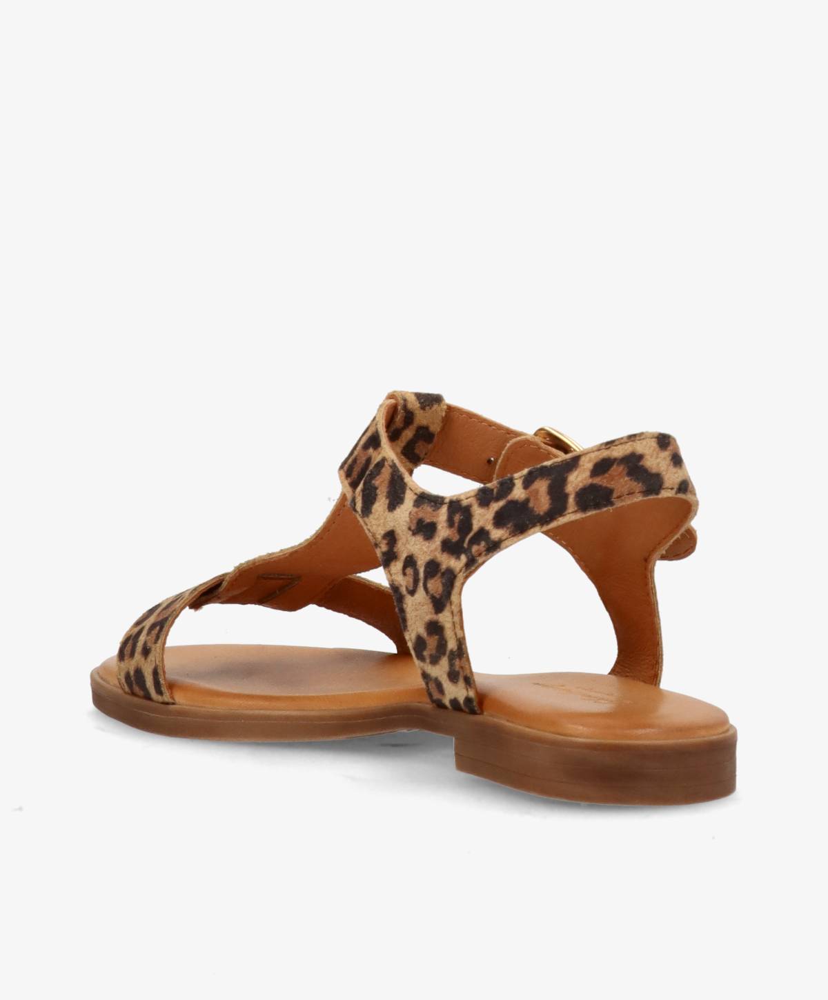NORA S - Leopard ruskind - Flade sandaler Dame