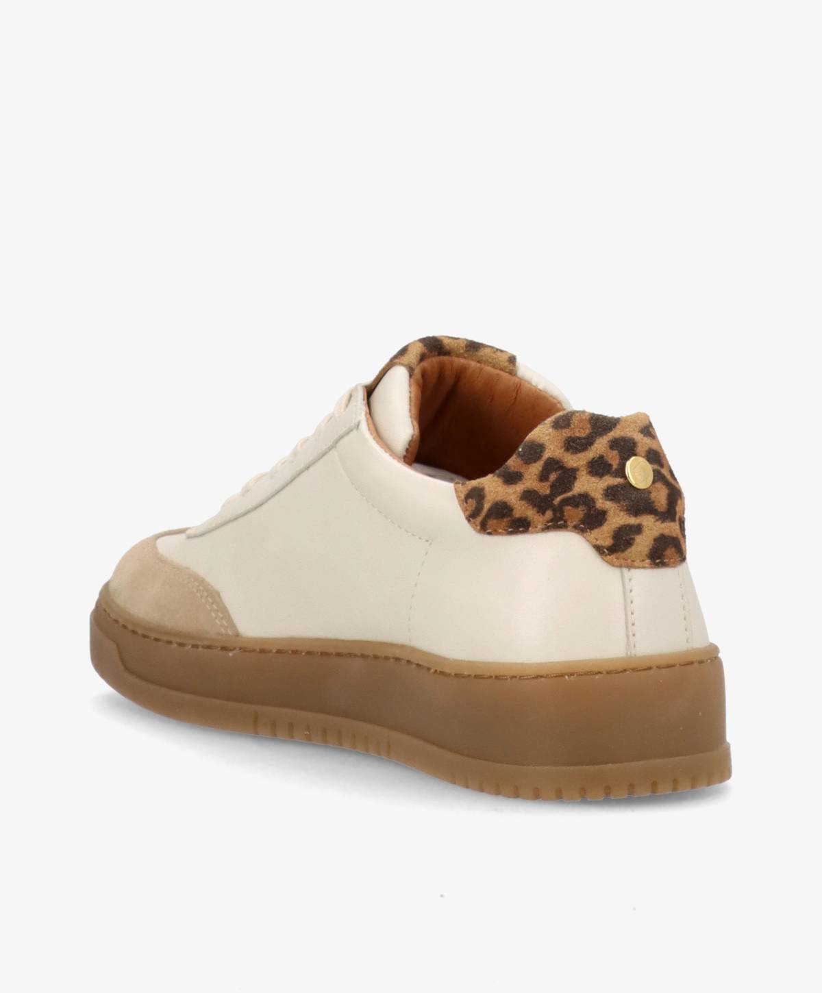 PRIME BEAT LS - Råhvid-taupe læder-ruskind - Sneakers low Dame