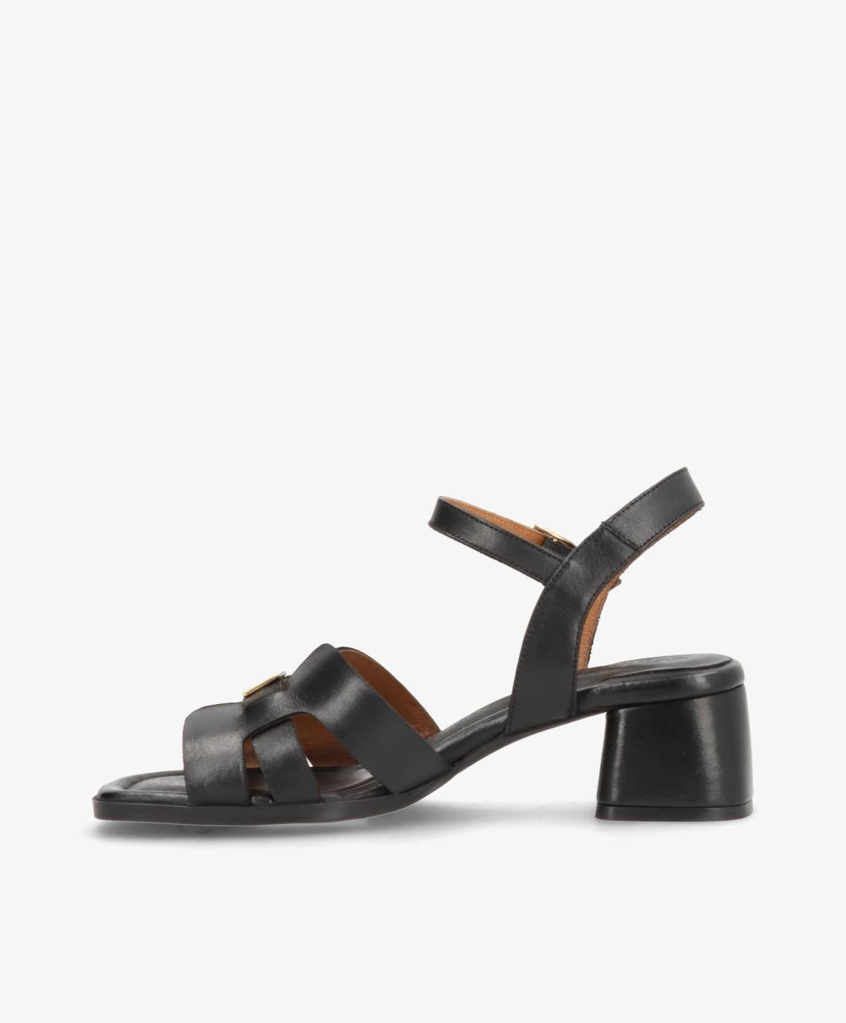 RONDA - Sort læder - Sandaler med hæl