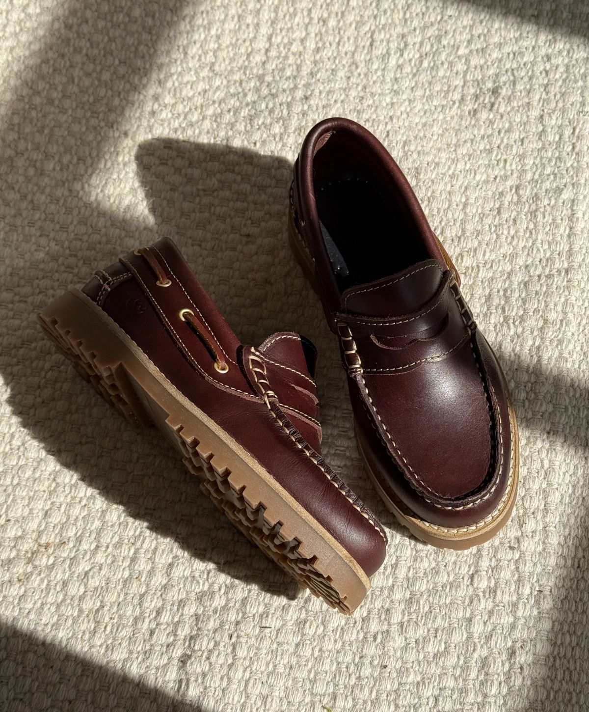 RUDDER L - Brun læder - Loafers Unisex Sejler