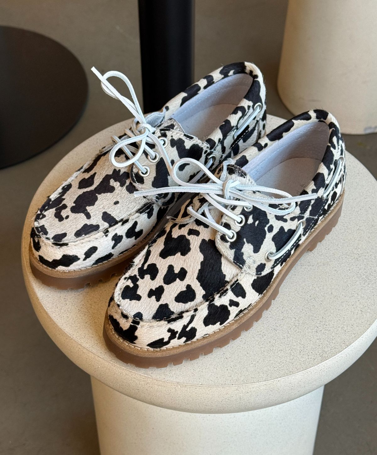 RUDDER X Ha - Cow sort - Pony hair læder - Sejlersko