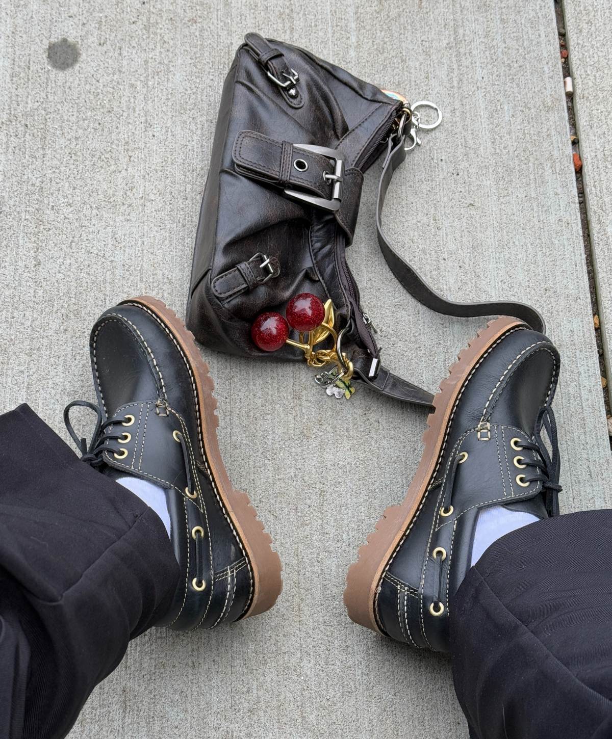 RUDDER-X - Sort læder - Sejlersko Unisex