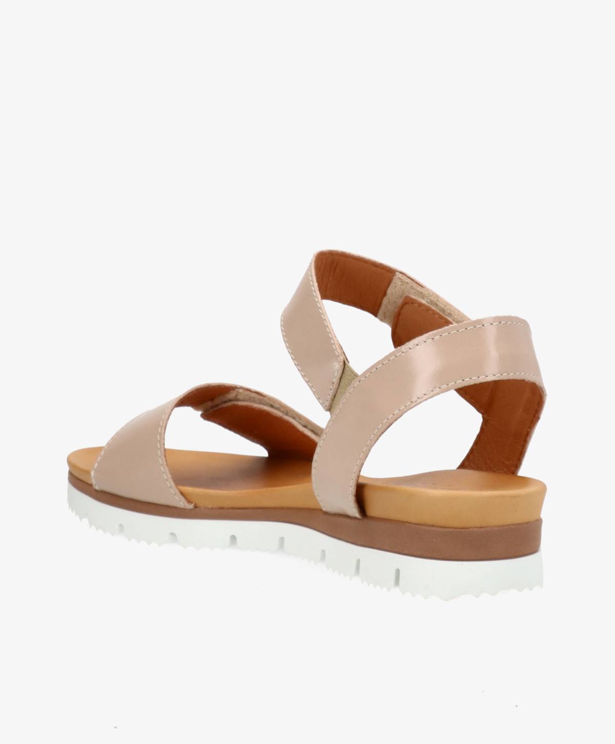 TOSCANA P - Beige lak læder - Flade sandaler