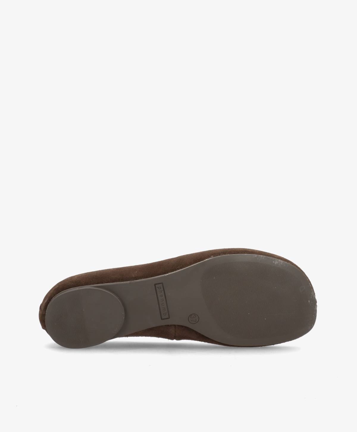 SENSES S - Mørkebrun Ruskind - Ballerina wide - Dame