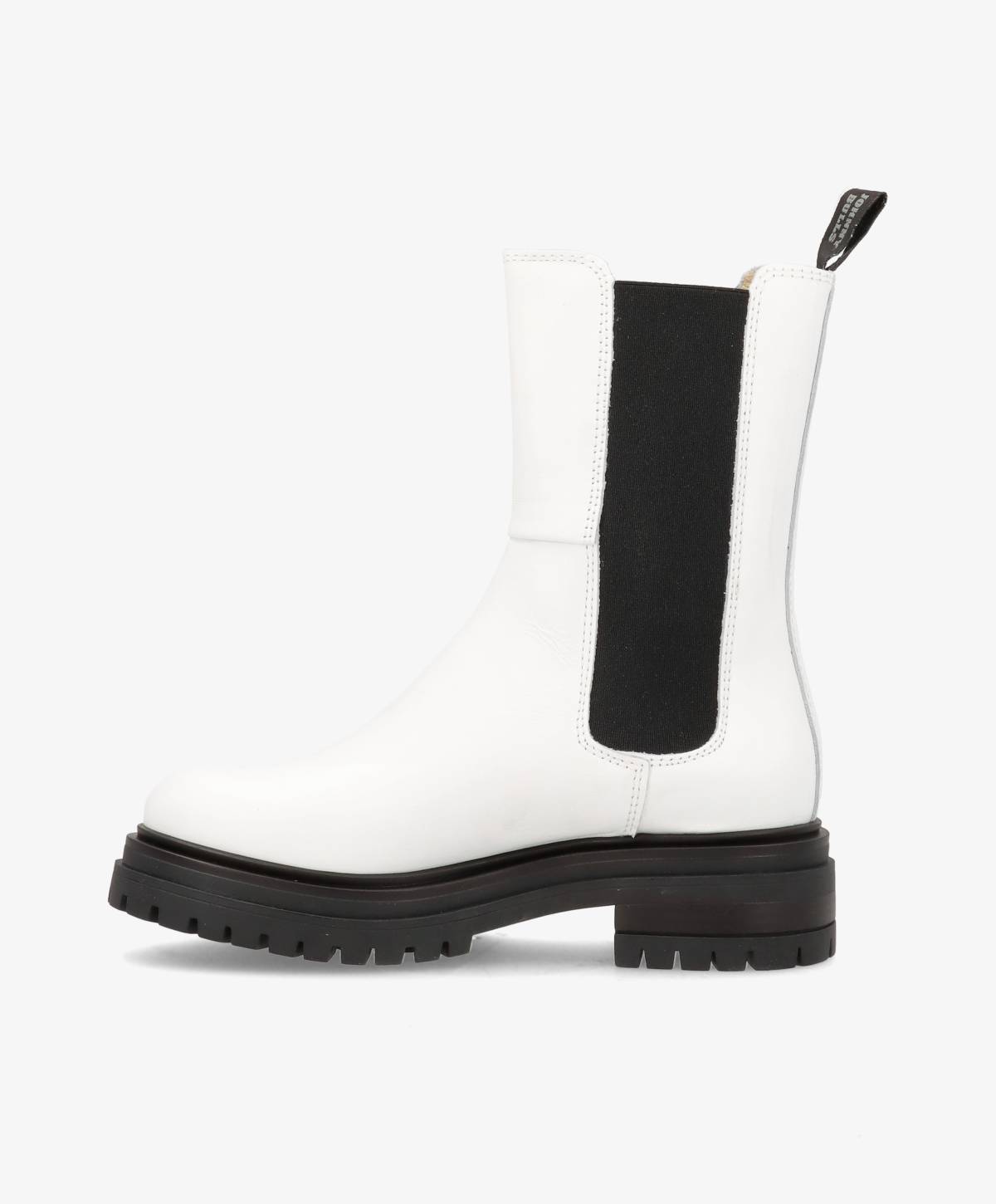 960 - Hög Chelsea Boot - Vit/svart