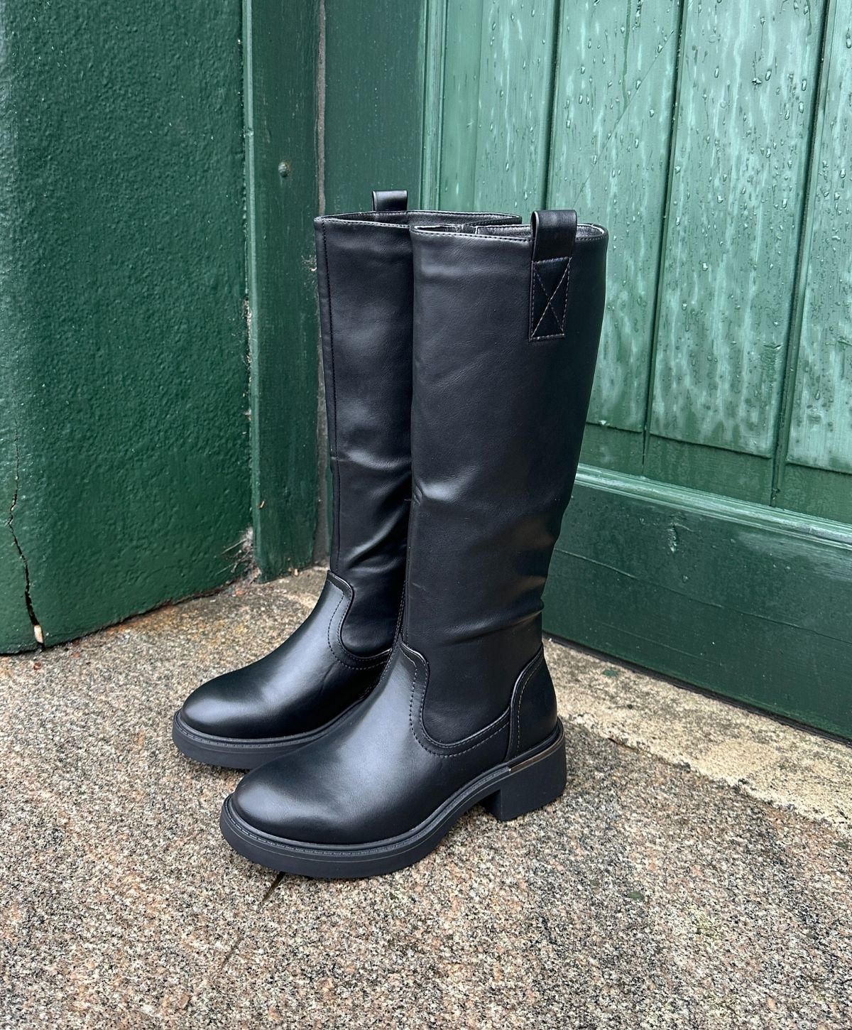 ELLE - 6351 - støvle lang - Sort