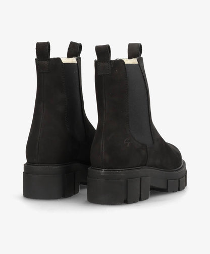 VALERIA N warm - Sort nubuck læder - 100% Uldfoer