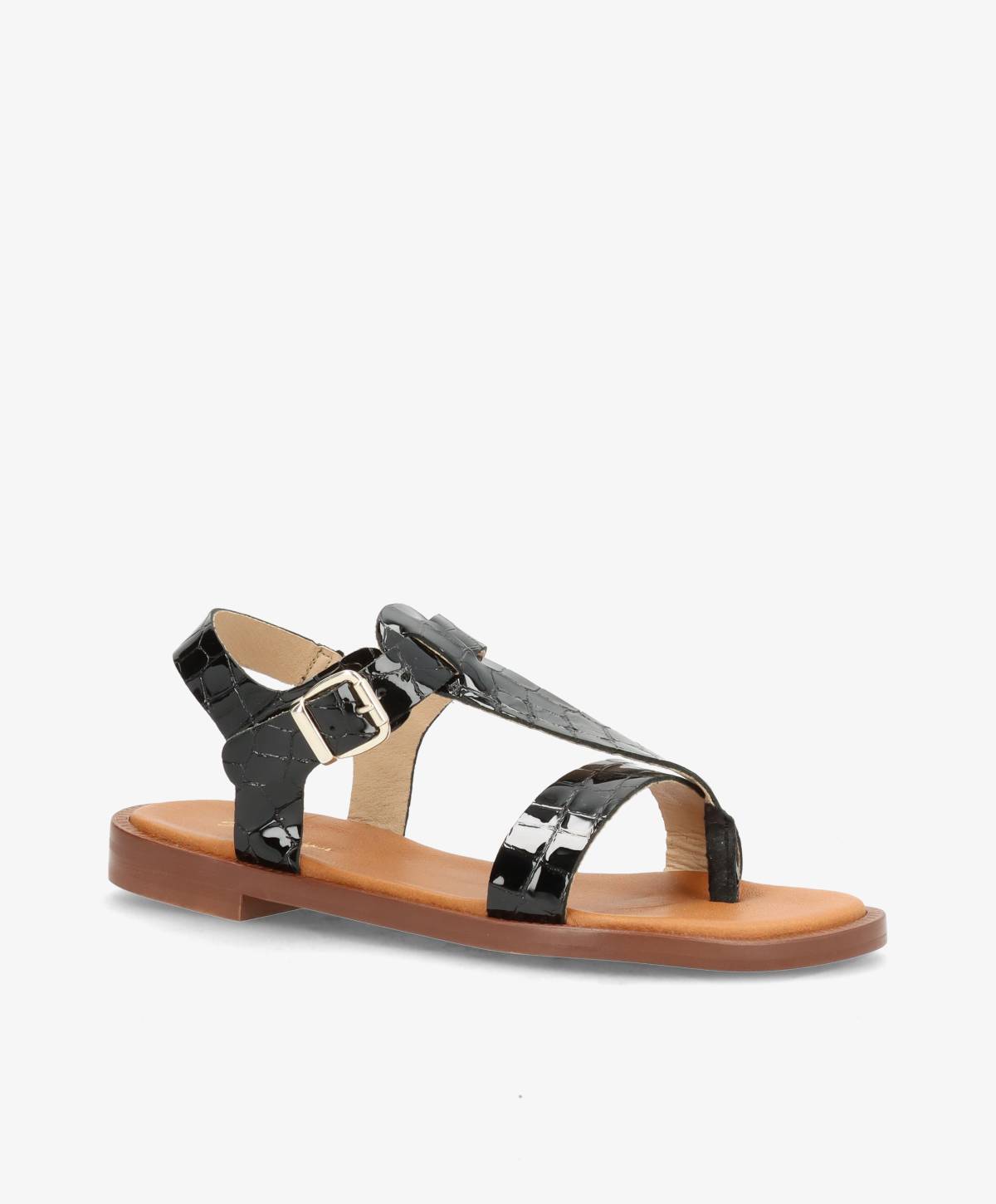 EVITA - Sandal - Sort Croco