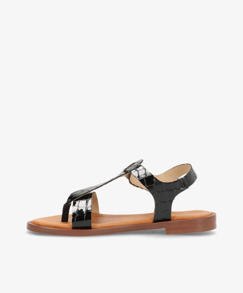 EVITA - Sandal - Sort Croco