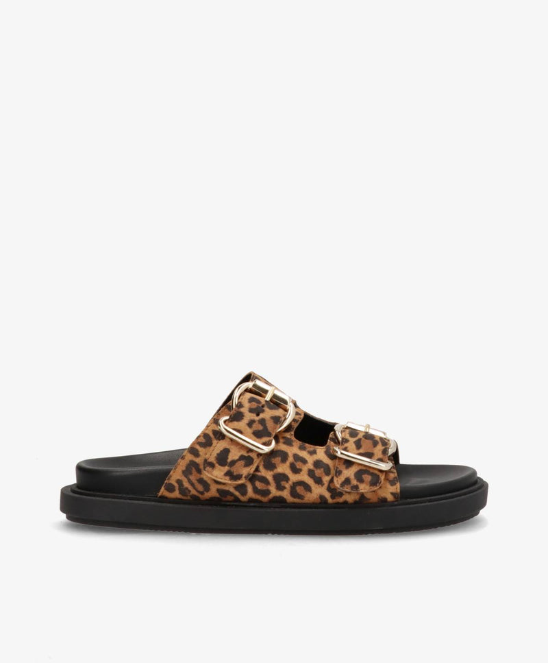 CLEO S - Leopard ruskind - Flade sandaler Dame