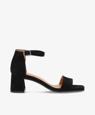ALICE S - Damesandal med blokhæl - Sort Ruskind