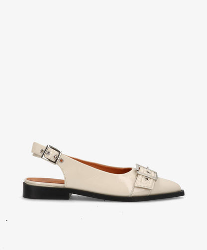 WANT - Slingback - Beige lak læder