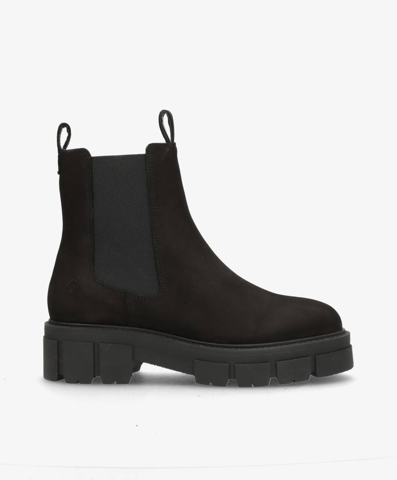 VALERIA N warm - Sort nubuck læder - Chelsea støvler