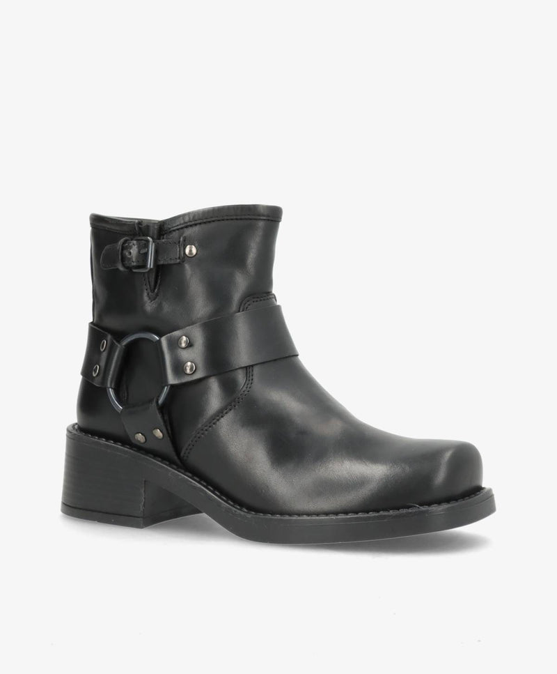 Biker boots - Sort Skind