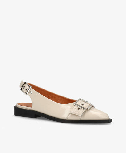 WANT - Slingback - Beige lak læder