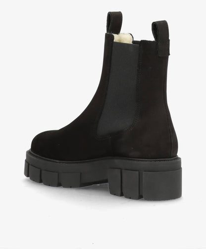 VALERIA N warm - Sort nubuck læder - Chelsea støvler