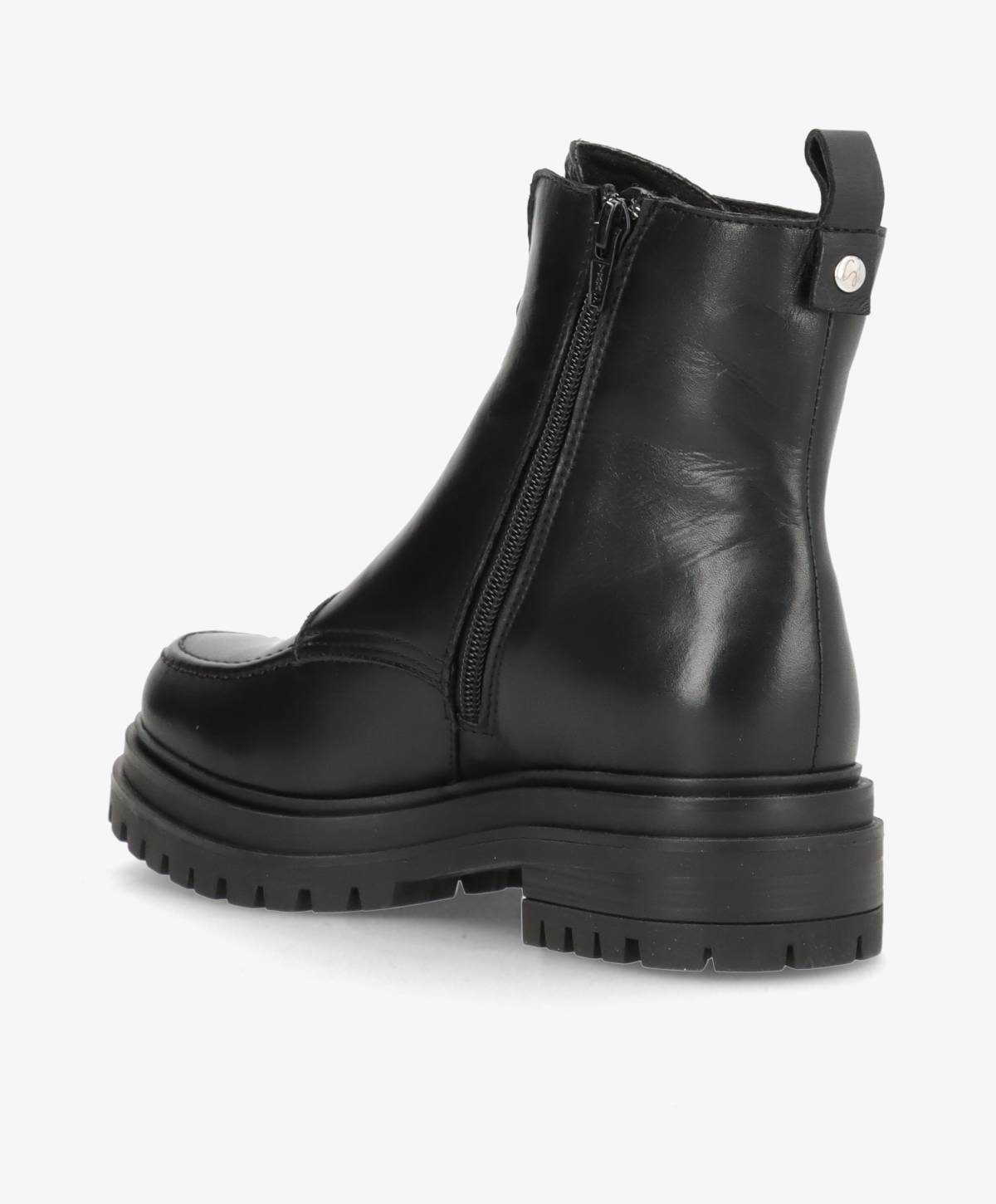 ASPEN ZIP - Sort læder - Støvle med lynlås Dame