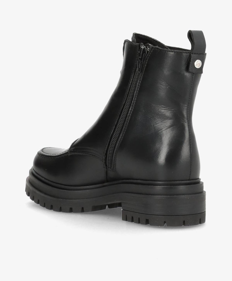 ASPEN ZIP - Sort læder - Støvle med lynlås Dame