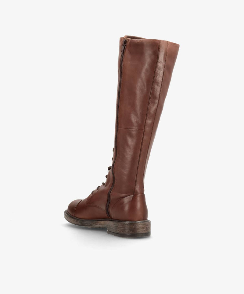 JACQUELINE - Mørkebrun læder - Lange støvler Dame