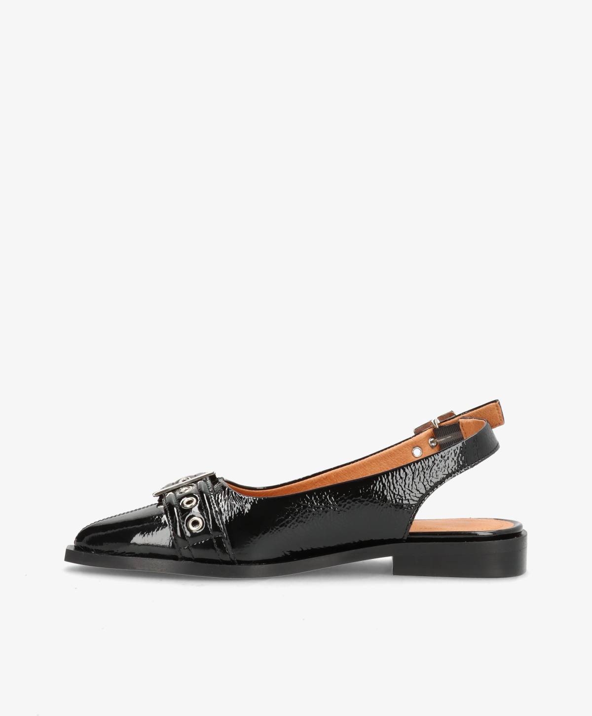 WANT - Slingback - Sort lak læder