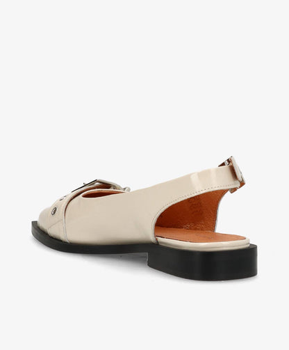 WANT - Slingback - Beige lak læder