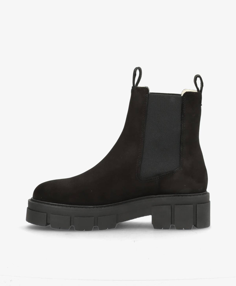 VALERIA N warm - Sort nubuck læder - Chelsea støvler