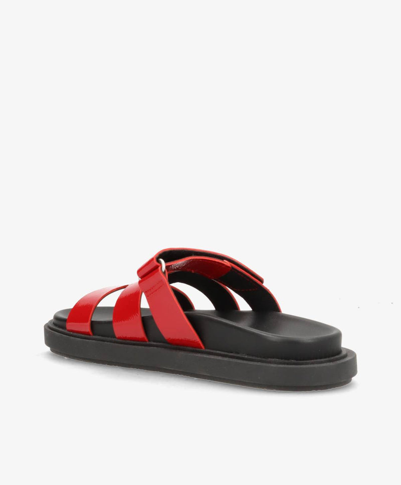 ECHO P - Rød lak læder - Flade sandaler Dame