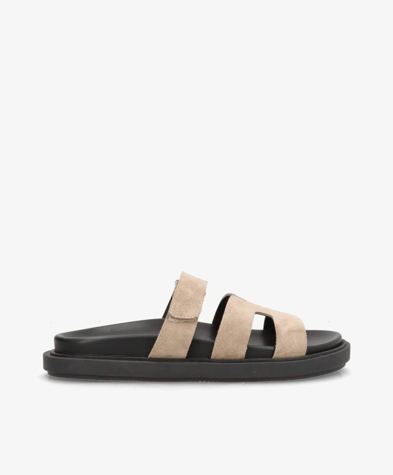 ECHO S - Beige ruskind - Flade sandaler Dame