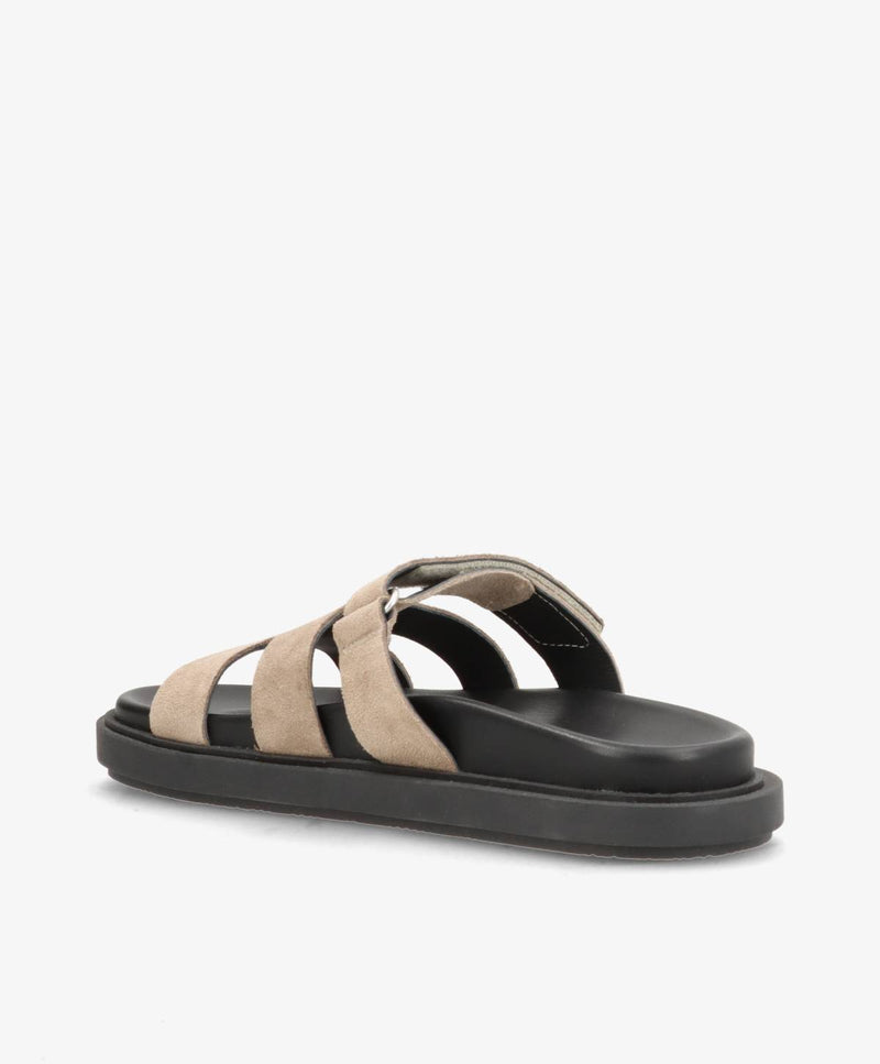 ECHO S - Beige ruskind - Flade sandaler Dame