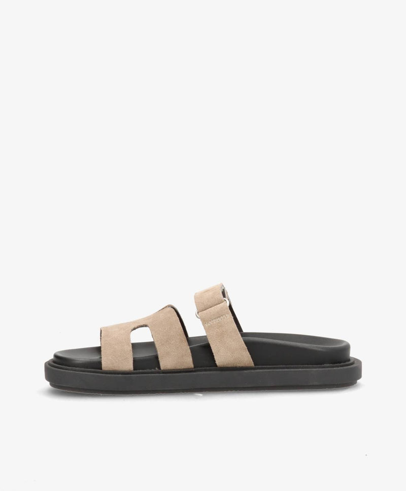 ECHO S - Beige ruskind - Flade sandaler Dame