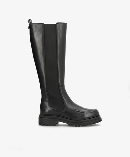 ASPEN LONG - Sort læder - Lang støvle Dame