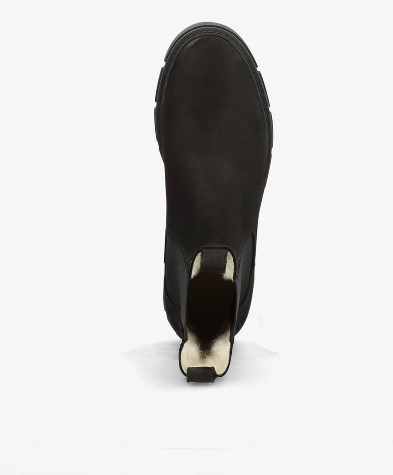 VALERIA N warm - Sort nubuck læder - Chelsea støvler