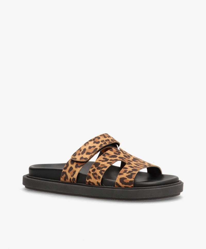 ECHO S - Leopard ruskind - Flade sandaler Dame